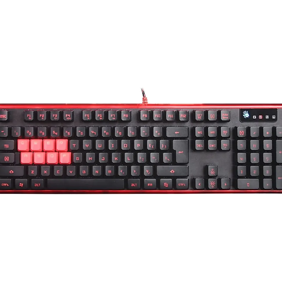 BLOODY GAMING 8 KEY MECHANICAL BACKLIT ZERO LAG GAMING KEYBOARD - Cable Connectivity - USB Interface Multimedia, Macro Hot Key(s) - B2278