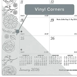2026 Blueline® DoodlePlan™ Monthly Desk Pad Coloring Calendar, 17-3/4” x 10-7/8”, Motif, January To December, C2917001