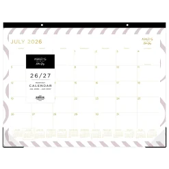 2026–2027 Blue Sky, Ashley G, Squiggle Stripe, Monthly Desk Pad Planning Calendar, 22 x 17, Academic Year, 158372