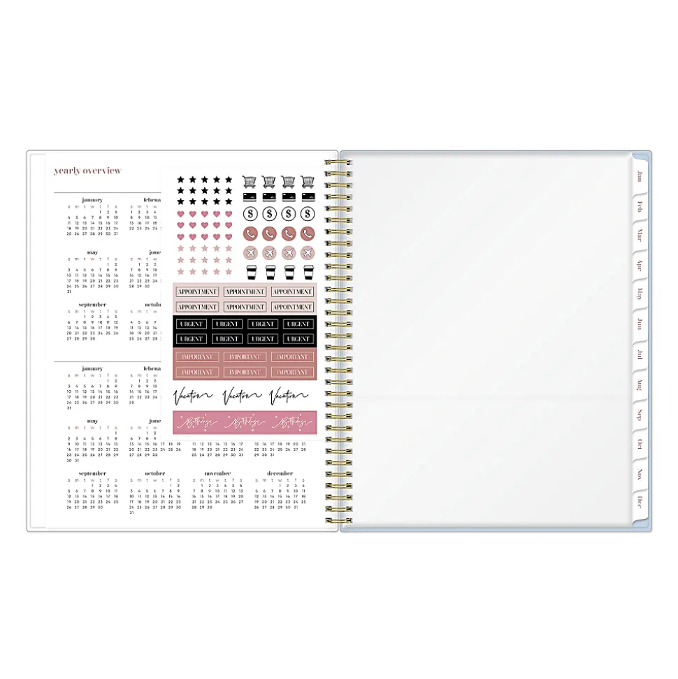 2026 Blue Sky Belinda Selene Weekly/Monthly Planner, 8-1/2” x 11", Kerry Blue, January To December, 155746