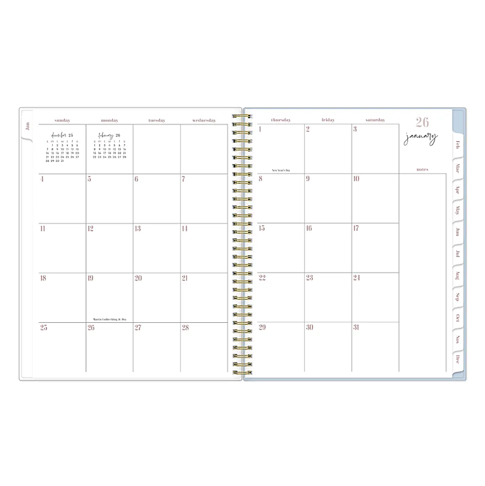 2026 Blue Sky Belinda Selene Weekly/Monthly Planner, 8-1/2” x 11", Kerry Blue, January To December, 155746