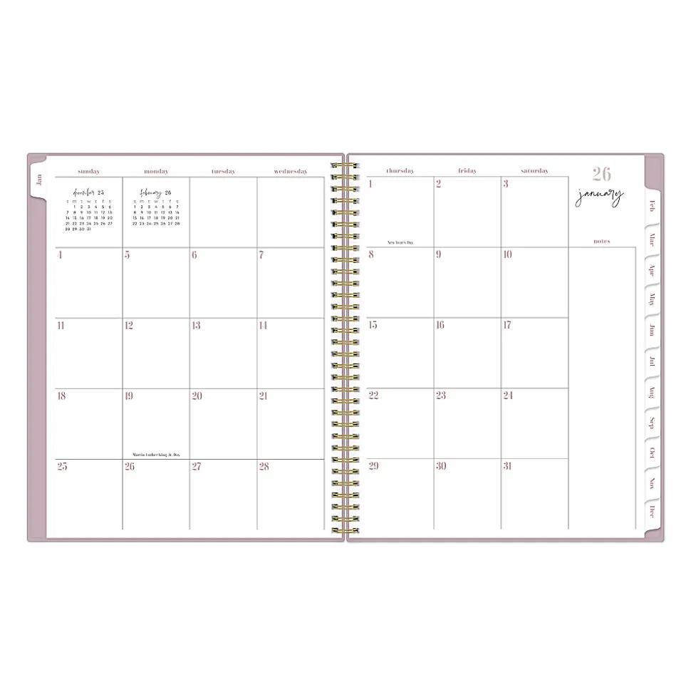 2026 Blue Sky Belinda Selene Weekly/Monthly Planner, 8-1/2” x 11”, Light Purple, January To December, 155742
