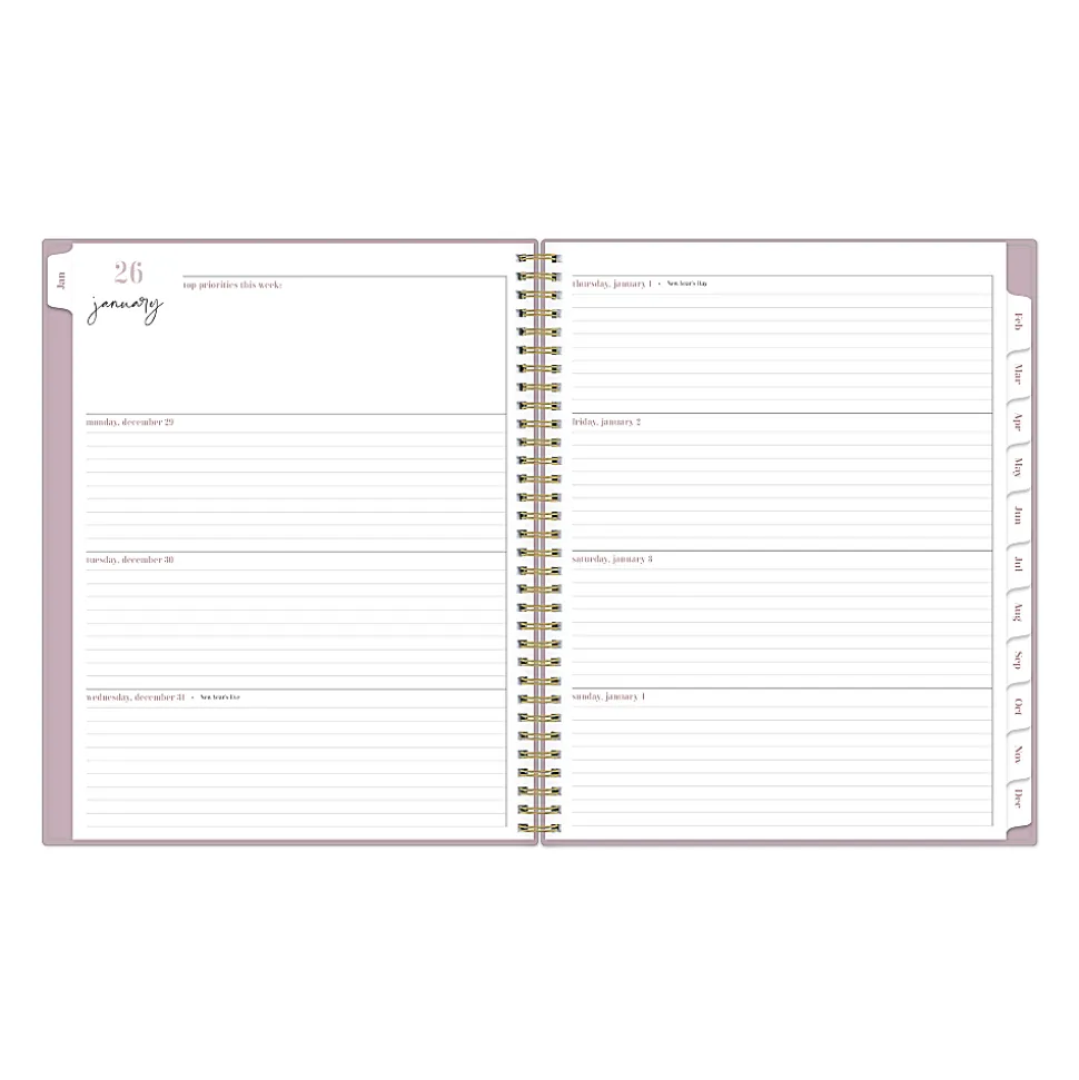 2026 Blue Sky Belinda Selene Weekly/Monthly Planner, 8-1/2” x 11”, Light Purple, January To December, 155742