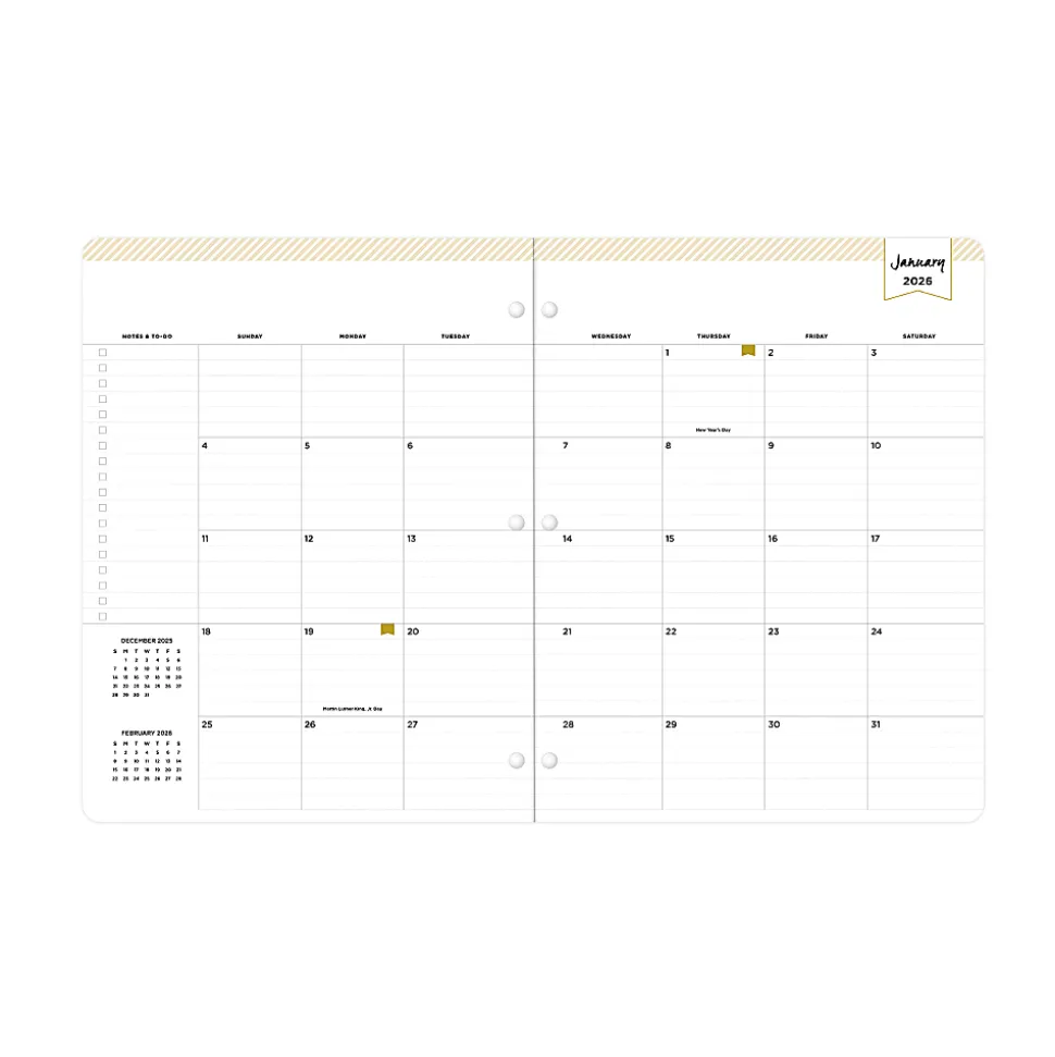 2026-2027 Blue Sky Day Designer Monthly Stapled Planner, 8-1/2" x 11", Kerridge Green, January 2026 To December 2027, 155626