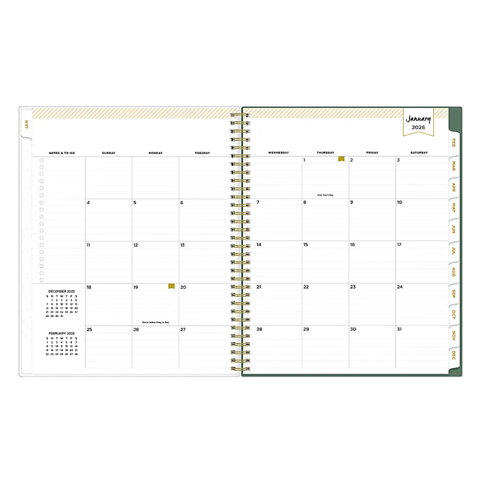 2026 Blue Sky Day Designer Weekly/Monthly Planner, 8-1/2” x 11", London Rose, January To December, 155629