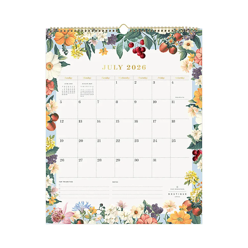 2026–2027 Blue Sky DD Assorted Floral Monthly Wall Calendar, 12 x 15, Assorted Academic Year