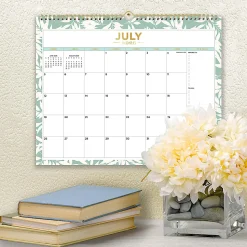 2026–2027 Blue Sky DD Scattered Leaves Light Graceful Green Monthly Wall Calendar, 15 x 12, Scattered Leaves Light Graceful Green Academic Year