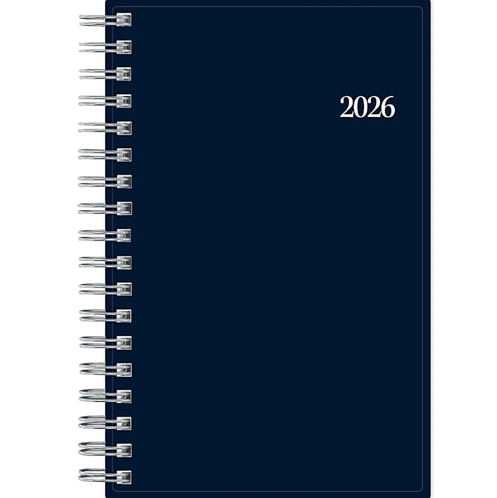 2026 Blue Sky Weekly/Monthly Pocket Planner, 3-5/8” x 6", Passages/Solid Navy, January To December, 154178