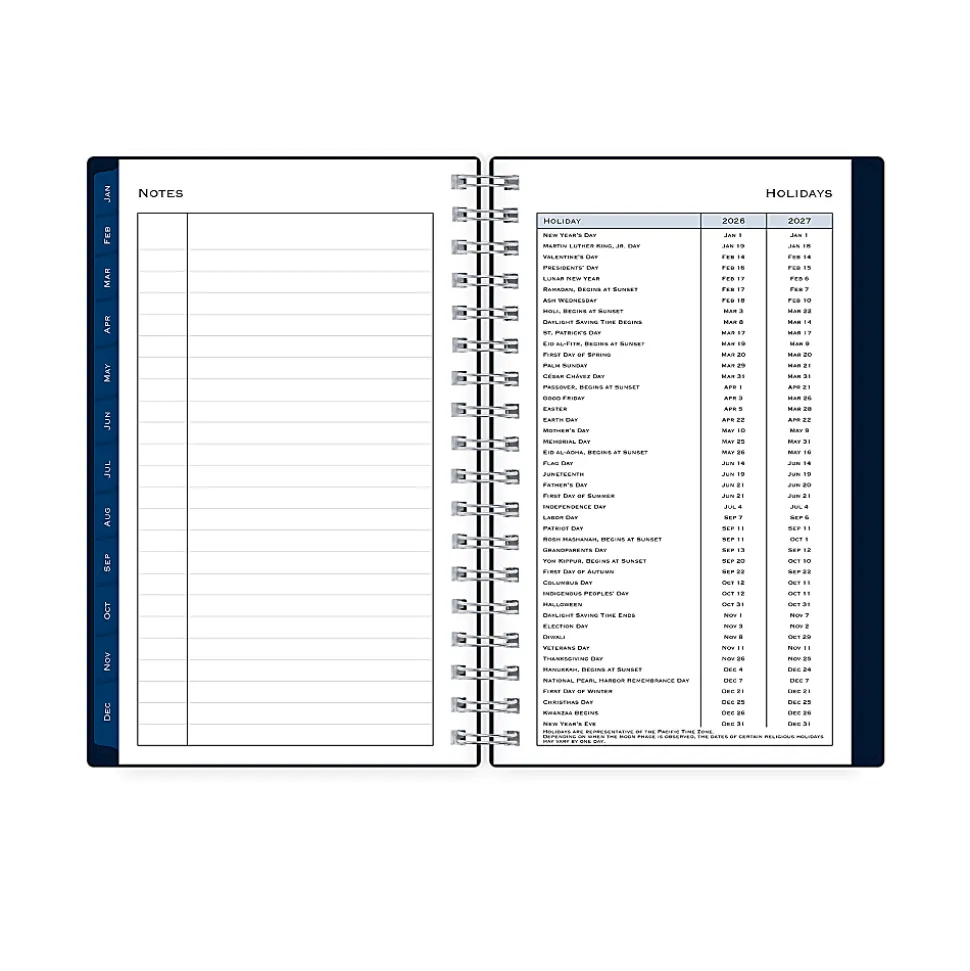 2026 Blue Sky Weekly/Monthly Pocket Planner, 3-5/8” x 6", Passages/Solid Navy, January To December, 154178