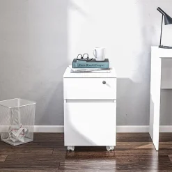 Boahaus Osaka 18"D Vertical 2-Drawer Mobile File Cabinet, White