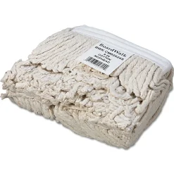 Boardwalk® Banded Cotton Mop Heads, #24, White, Pack Of 12