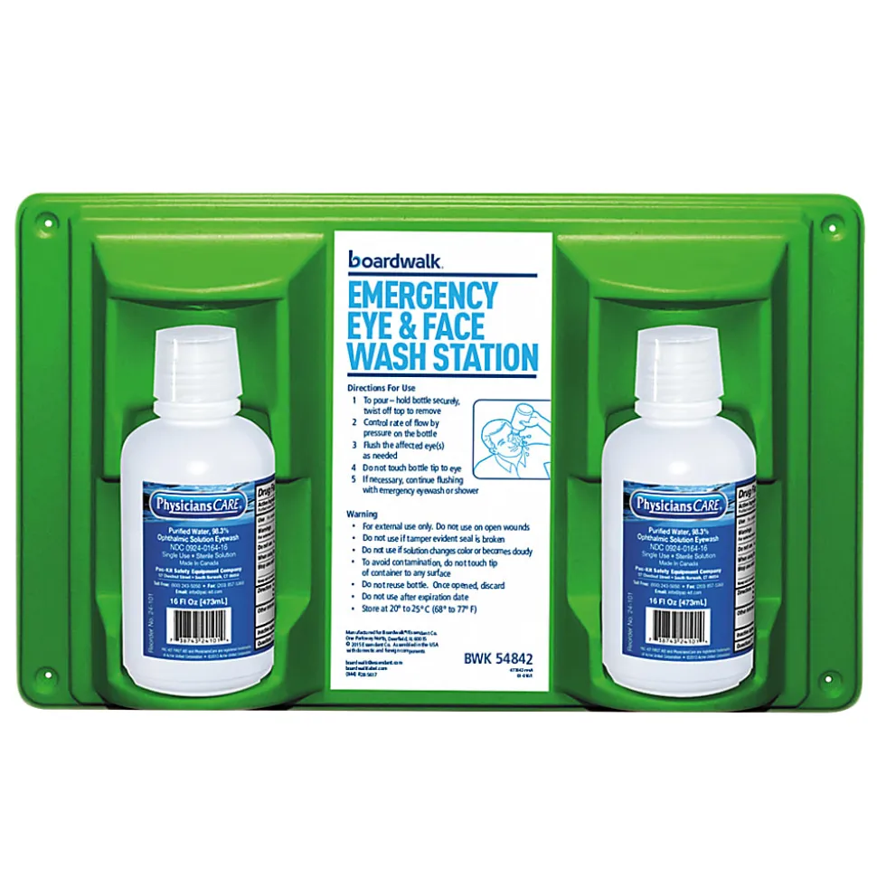 Boardwalk Emergency Eyewash Station, 16 Oz Bottles