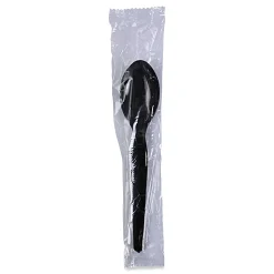 Boardwalk Heavyweight Wrapped Polystyrene Teaspoons, Black, Pack Of 1000 Spoons