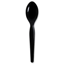 Boardwalk Heavyweight Wrapped Polystyrene Teaspoons, Black, Pack Of 1000 Spoons