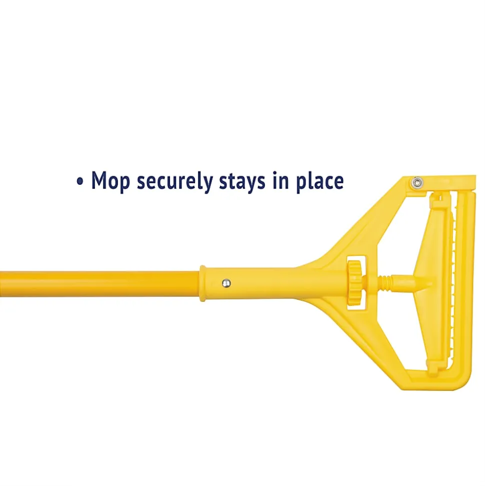 Boardwalk® Quick-Change Side-Latch Mop-Head Handle, Yellow