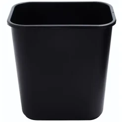 Boardwalk® Soft-Sided Rectangular Prism Plastic Wastebasket, 28 Qt, 15"H x 11"W x 14 3/8"D, Black