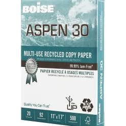 Boise® ASPEN® 30 Multi-Use Printer & Copy Paper, 5 Reams, White, Ledger (11