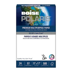 Boise® POLARIS® Premium Multi-Use Printer & Copy Paper, 1 Ream, White, Ledger (11" x 17"), 500 Sheets Per Ream, 24 Lb, 97 Brightness, FSC® Certified