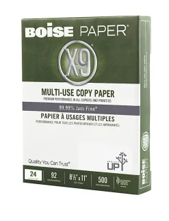 Boise® X-9® Multi-Use Printer & Copy Paper, 1 Ream, White, Letter (8.5" x 11"), 500 Sheets Per Ream, 24 Lb, 92 Brightness