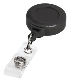 Bonitas Insigneea Round Badge Reels, Black, Pack Of 25