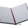 Boorum & Pease® Account Book, Record, 7 5/8" x 9 5/8", 300 Pages, Black/Burgundy