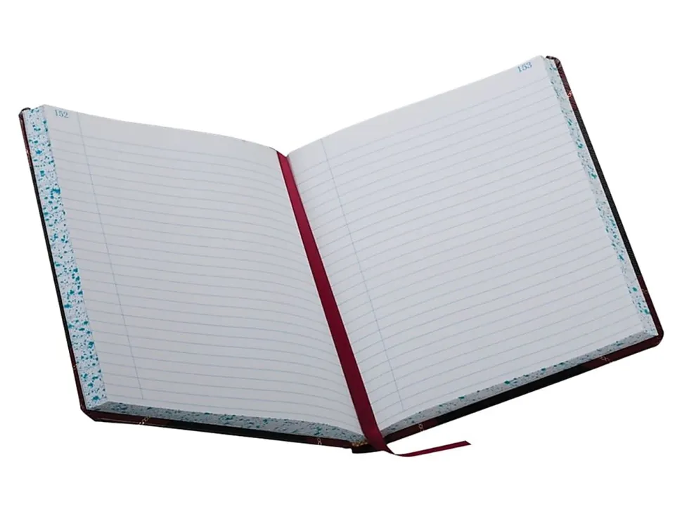 Boorum & Pease® Account Book, Record, 7 5/8" x 9 5/8", 300 Pages, Black/Burgundy