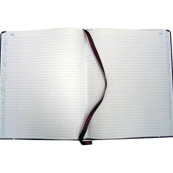 Boorum & Pease® Account Book, Record, 7 5/8" x 9 5/8", 300 Pages, Black/Burgundy
