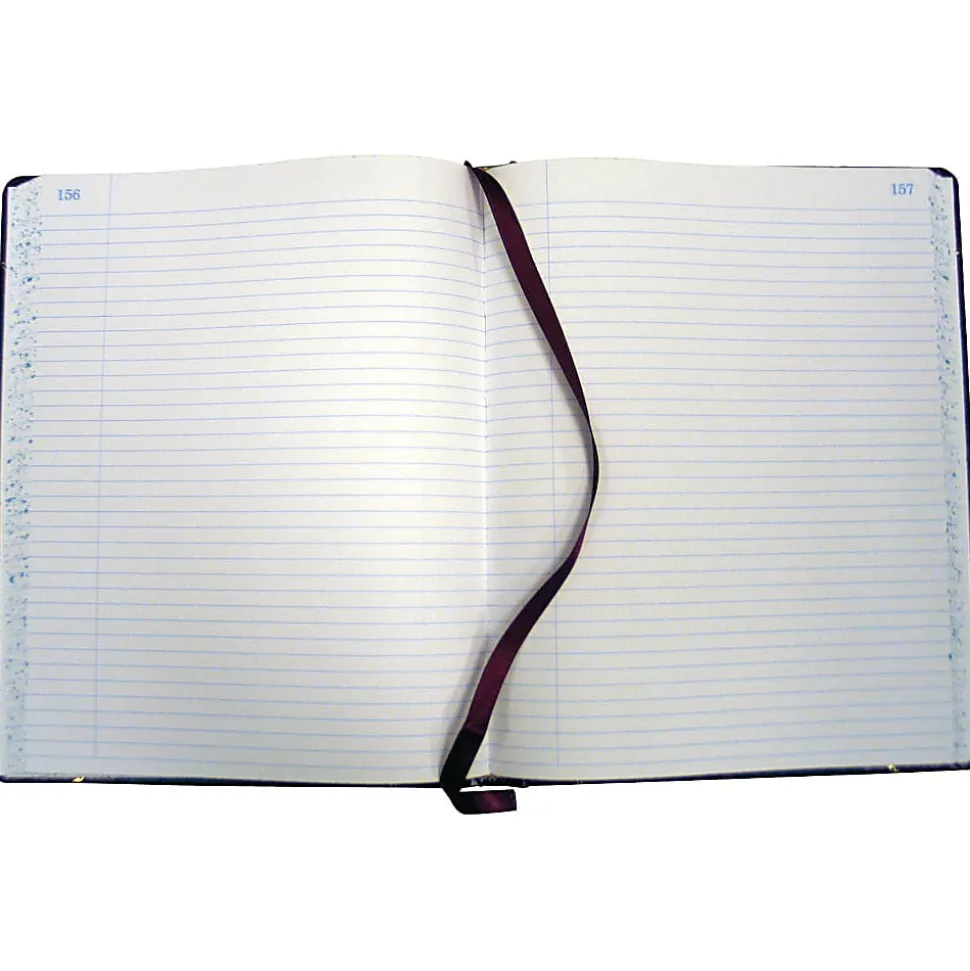 Boorum & Pease® Account Book, Record, 7 5/8" x 9 5/8", 300 Pages, Black/Burgundy