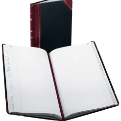 Boorum & Pease® Account Record Book, 8 5/8" x 14 1/8", Record Ruled, 300 Pages, Black/Red