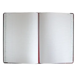 Boorum & Pease® Account Record Book, 8 5/8" x 14 1/8", Record Ruled, 300 Pages, Black/Red