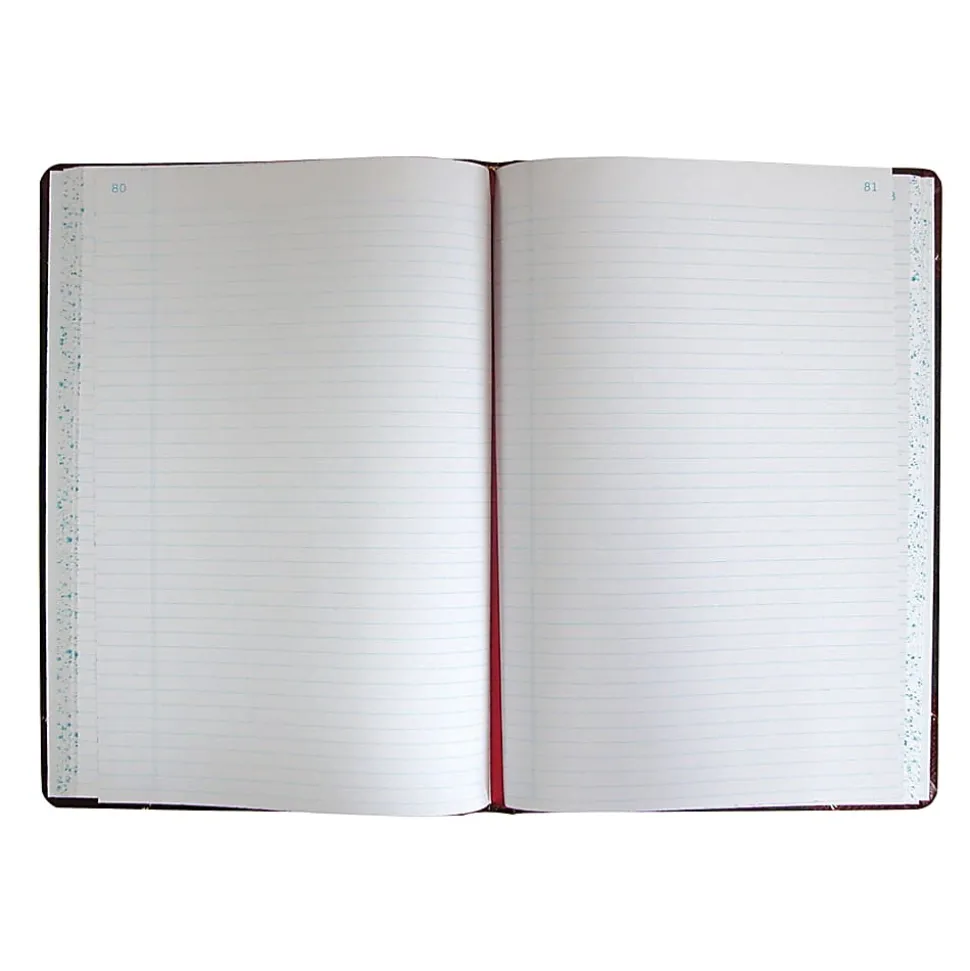 Boorum & Pease® Account Record Book, 8 5/8" x 14 1/8", Record Ruled, 300 Pages, Black/Red