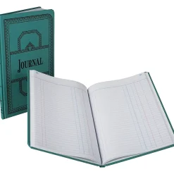 Boorum & Pease® Canvas Account Book, Journal, 16 Lb., 12 1/8" x 7 5/8", 150 Pages, Blue