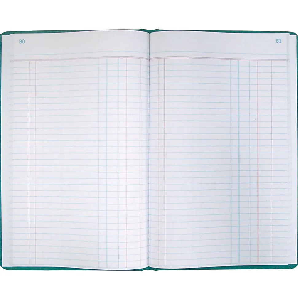Boorum & Pease® Canvas Account Book, Journal, 16 Lb., 12 1/8" x 7 5/8", 300 Pages, Blue