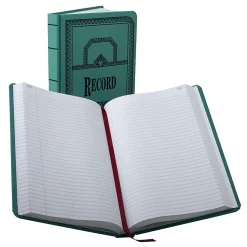 Boorum & Pease® Canvas Account Book, Record, 16 Lb., 12 1/8" x 7 5/8", 500 Pages, Blue