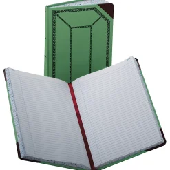 Boorum & Pease® Canvas Account Book, Record, 16 Lb., 12 1/2" x 7 5/8", 300 Pages, Blue