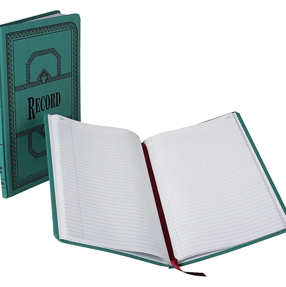 Boorum & Pease® Canvas Account Book, Record, 16 Lb., 12 1/8" x 7 5/8", 150 Pages, Blue