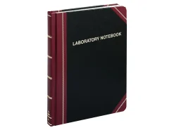 Boorum & Pease® Laboratory Notebook, 10 3/8" x 8 1/8", Record Ruled, 300 Sheets, Black/Burgundy