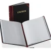 Boorum & Pease Record Rule Log Book, 150 Sheets, 8" x 10-7/16", Black/Red