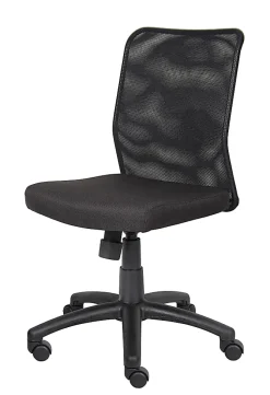 Boss Budget Mesh Armless Task Chair, Black