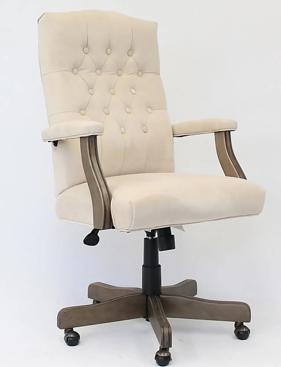 Boss Button-Tufted Ergonomic High-Back Chair, Champagne Velvet