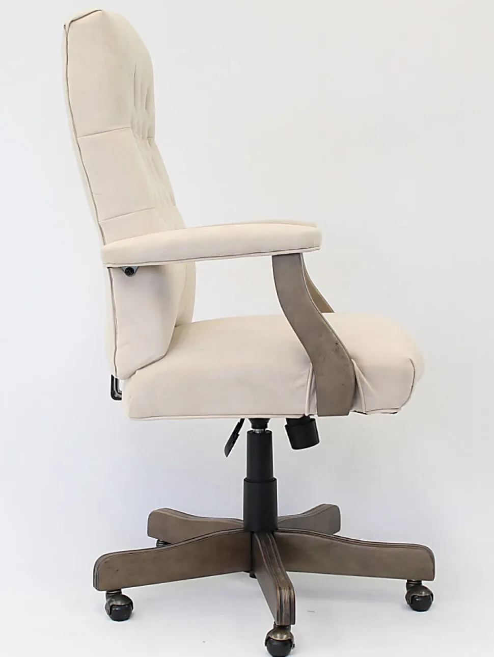Boss Button-Tufted Ergonomic High-Back Chair, Champagne Velvet