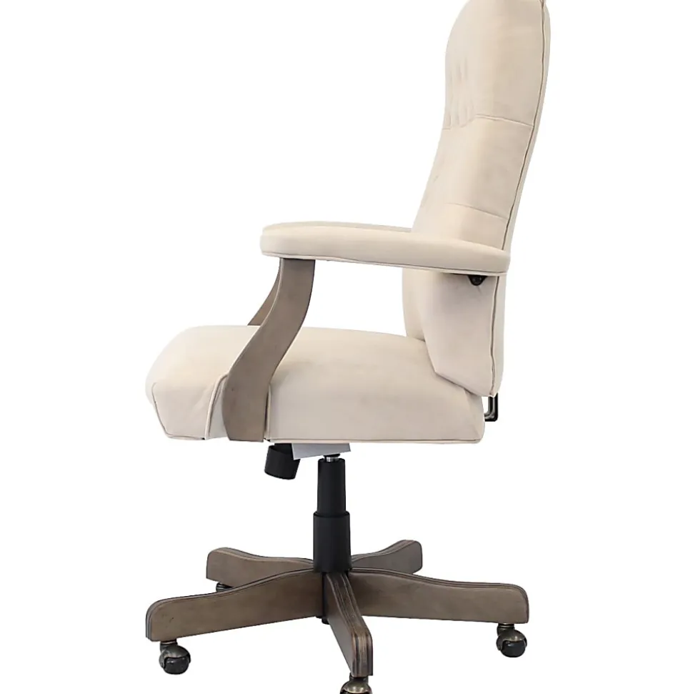 Boss Button-Tufted Ergonomic High-Back Chair, Champagne Velvet