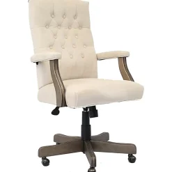 Boss Button-Tufted Ergonomic High-Back Chair, Champagne Velvet