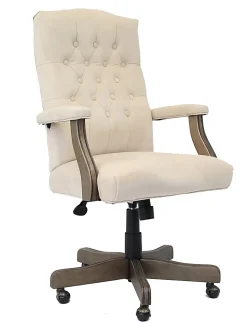 Boss Button-Tufted Ergonomic High-Back Chair, Champagne Velvet
