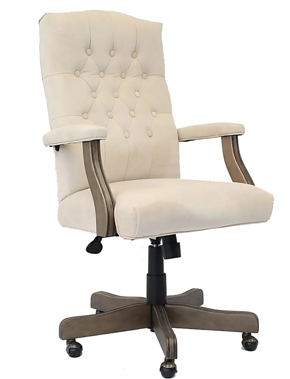 Boss Button-Tufted Ergonomic High-Back Chair, Champagne Velvet
