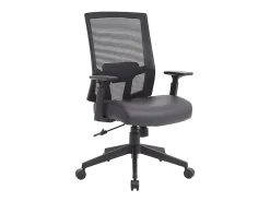 Boss Office Products Antimicrobial High-Back Task Chair With Arms, Black
