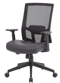 Boss Office Products Antimicrobial High-Back Task Chair With Arms, Black
