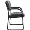 Boss Office Products Bonded Leather Contoured Guest Chair, Black