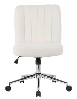 Boss Office Products Boucle Fabric Mid-Back Task Chair, Cream