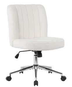 Boss Office Products Boucle Fabric Mid-Back Task Chair, Cream